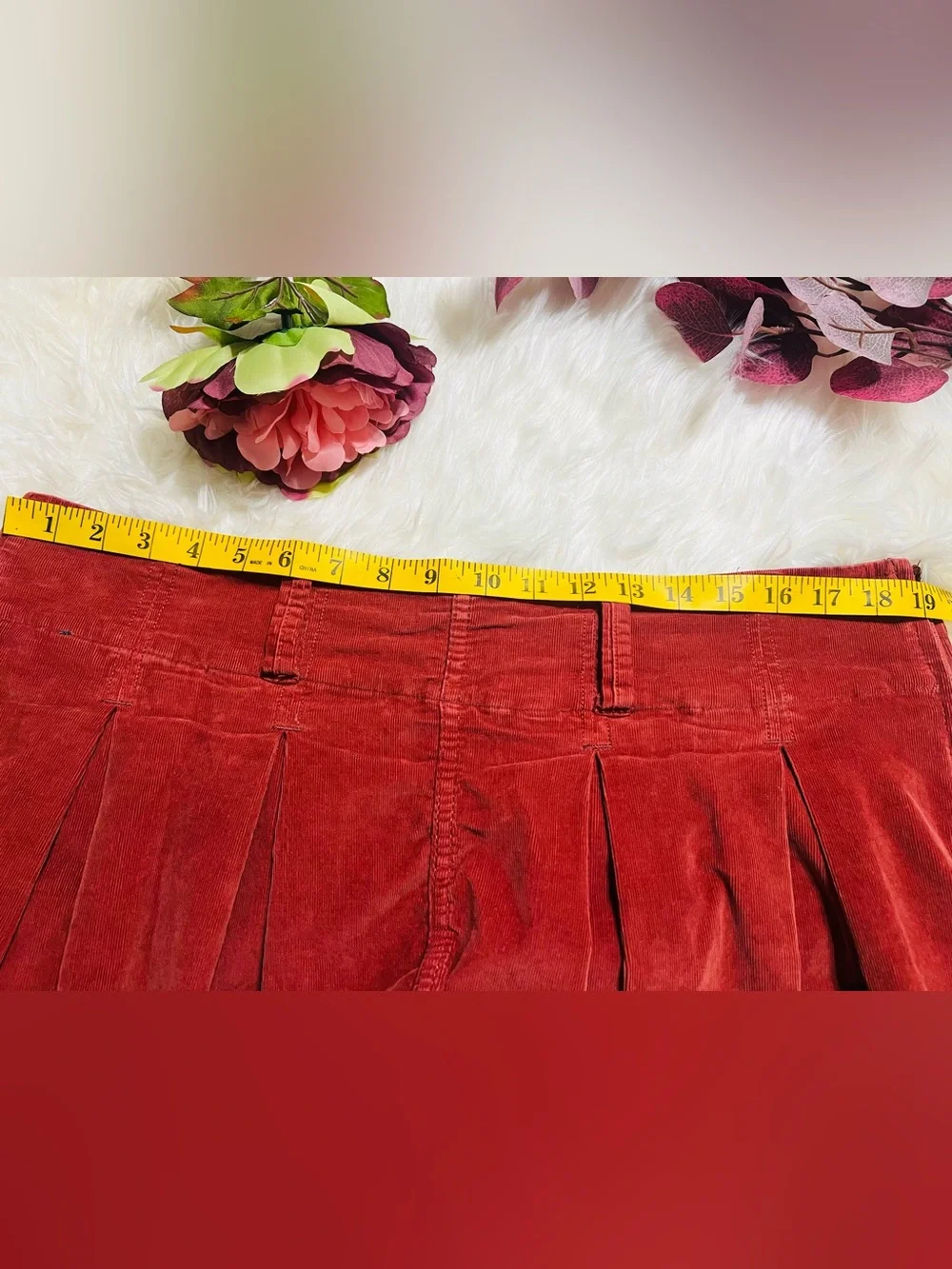 Free People Corduroy Mini Skirt in Brick  Red